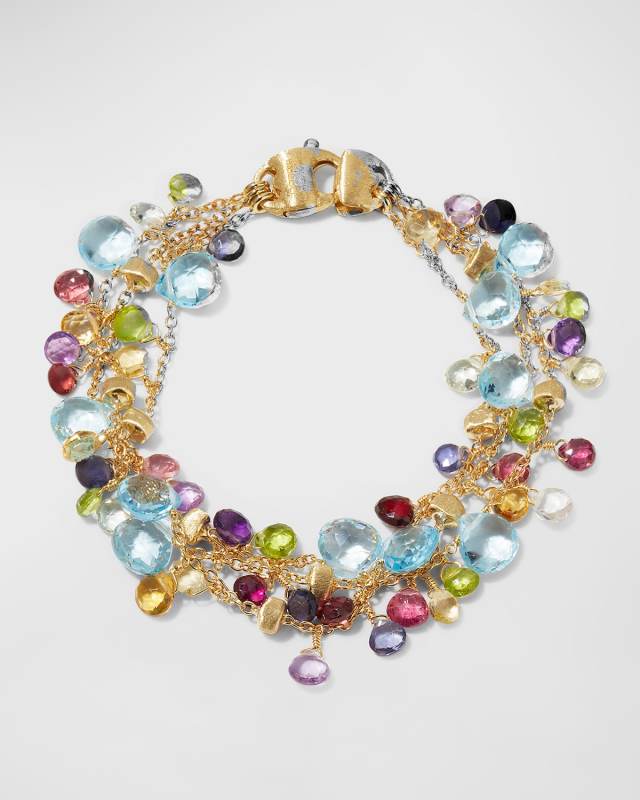 18K Yellow Gold Three-Strand Topaz Paradise Bracelet
